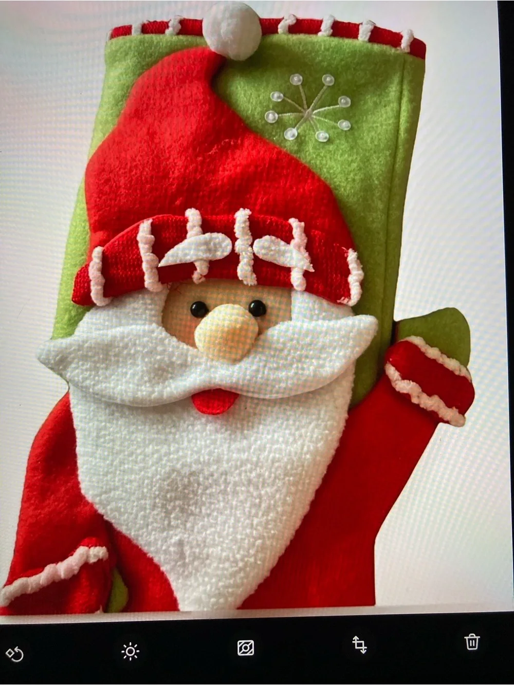 Festive Santa Christmas 3D Stocking - Red & Green Holiday Decor